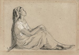 Jeune femme noire assise, 1855-7 - Camille Jacob Pissarro