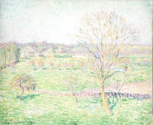 Un champ avec un noyer au printemps - Camille Jacob Pissarro