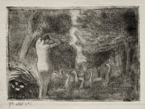 Les baigneurs et les oies - Camille Pissarro