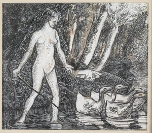 Baigneur avec des oies, 1895 - Camille Jacob Pissarro
