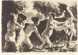 Baigneuses luttants