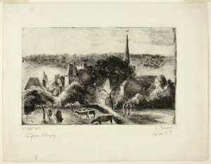 Église et ferme à Éragny
