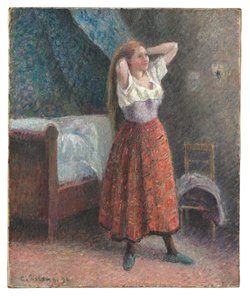 Femme se coiffant - Camille Pissarro