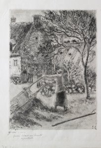 Femme vidant une brouette, 1880 - Camille Pissarro