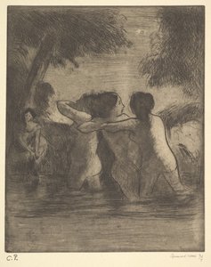 Quatre baigneurs - Camille Jacob Pissarro