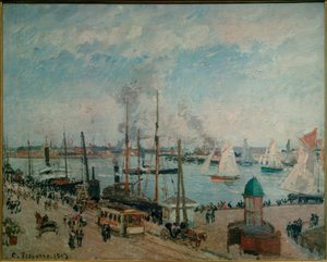 Port du Havre à marée haute - Camille Jacob Pissarro