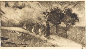 Vachère le soir - Camille Pissarro