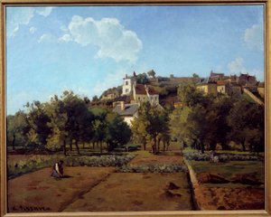 Ermitage à Pontoise. Peinture de Camille Pissarro (1830-1903) - Camille Jacob Pissarro