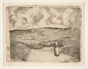 La Femme sur la route - Camille Pissarro