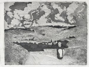La femme sur la route - Camille Pissarro