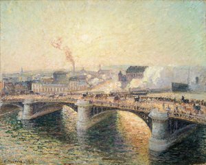 Le Pont Boieldieu, Rouen, Soleil Couchant, 1896 - Camille Pissarro