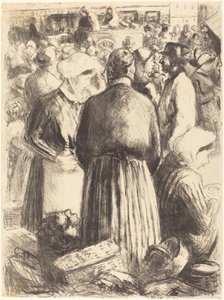Marché à Pontoise, vers 1895
