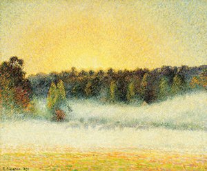 Coucher de soleil brumeux à Éragny - Camille Jacob Pissarro