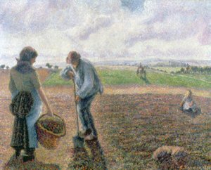 Paysans dans le champ, Eragny - Camille Jacob Pissarro