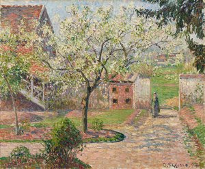 Pruniers en fleurs, Éragny. La maison du peintre