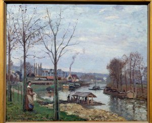 Port Marly, la blanchisserie - Camille Jacob Pissarro