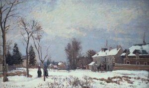 Route de Versailles à Saint-Germain, Louveciennes, et effets de neige - Camille Pissarro