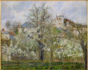 Printemps, fleurs de poirier (huile sur toile) - Camille Pissarro