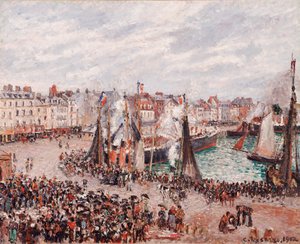 Le Marché aux Poissons, Dieppe : Temps Gris, Matin - Camille Pissarro