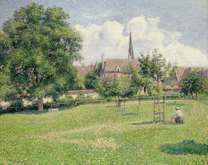 La maison de la femme sourde et le beffroi à Eragny - Camille Pissarro