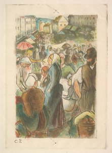 Le marché à Gisors : Rue Cappeville, 1894-95 - Camille Pissarro