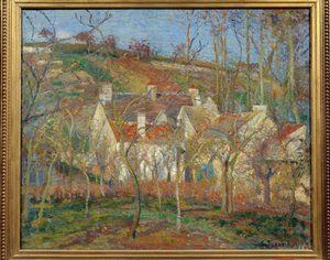 Les toits rouges, coin du village, hiver - Camille Pissarro