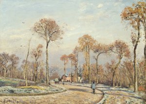 La route de Versailles, Louveciennes : Gelée du matin - Camille Jacob Pissarro