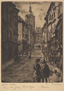 La Rue de la Grande Horloge, Rouen, 1885 - Camille Jacob Pissarro
