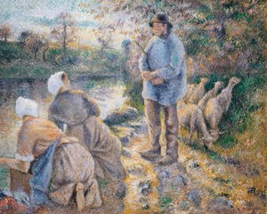 Les Lavandières - Camille Pissarro