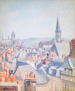 Les toits du vieux Rouen, lumière du soleil - Camille Pissarro