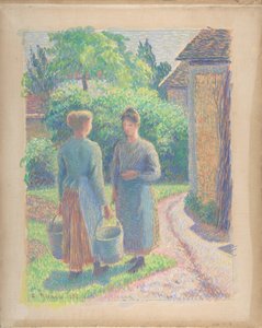 Deux femmes dans un jardin, 1888 - Camille Pissarro