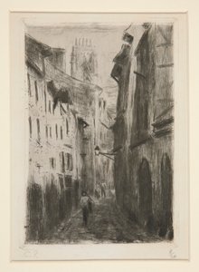 Une rue à Rouen (Rue des Arpents) - Camille Pissarro