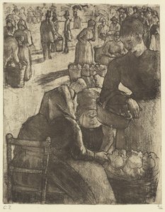Marché aux légumes à Pontoise, 1891