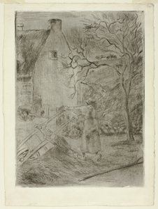 Femme vidant une brouette - Camille Pissarro