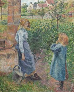 Femme et enfant au puits - Camille Pissarro