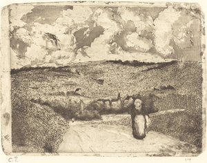 La femme sur la route - Camille Pissarro