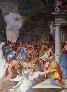 Résurrection de Lazare, fresque, Église de Saint Sigismondo, Crémone, Lombardie, Italie - Camillo Boccaccino
