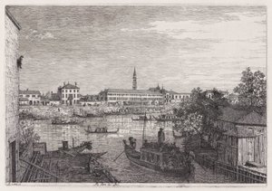 Aux portes du Dolo, de la série Vedute (Vues) - Canaletto (Giovanni Antonio Canal)