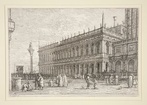 La Libreria. V., de la série Vedute (Vues) - Canaletto (Giovanni Antonio Canal)