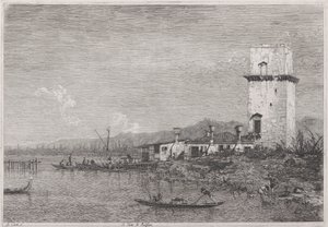 La Torre di Malghera (La Tour de Malghera), de la série Vedute (Vues) - Canaletto (Giovanni Antonio Canal)
