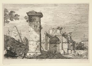 Paysage avec monuments en ruine, de la série Vedute (Vues)