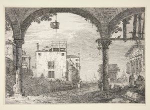 Le Portique à la lanterne, de la série Vedute (Vues) - Canaletto (Giovanni Antonio Canal)