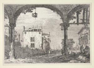 Le Portique à la lanterne, de la série Vedute - Canaletto (Giovanni Antonio Canal)