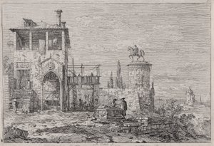 Le monument équestre, de la série Vedute - Canaletto (Giovanni Antonio Canal)