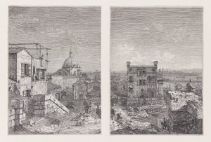 La Maison avec le péristyle, de la série Vedute (Vues) - Canaletto (Giovanni Antonio Canal)