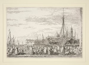 Le Marché sur le Molo, de la série Vedute (Vues) - Canaletto (Giovanni Antonio Canal)