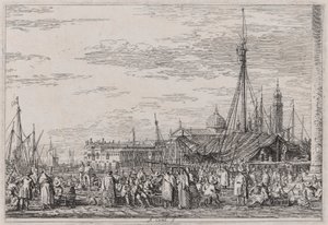 Le marché sur le Molo, de la série Vedute (Vues) - Canaletto (Giovanni Antonio Canal)