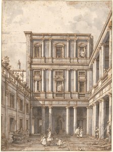 Une cour vénitienne, dans la Procuratie Nuove, vers 1760 - Canaletto