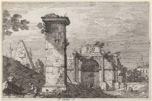 Paysage avec monuments en ruine - Canaletto