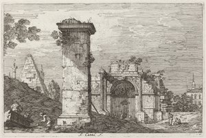 Paysage avec monuments en ruine (droite) - Canaletto